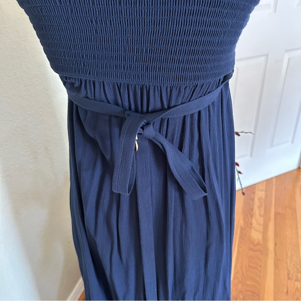 Juicy Couture Beach Royalty Navy Blue Strapless Smock Maxi Dress in Sz Med. NWOT - Picture 6 of 10